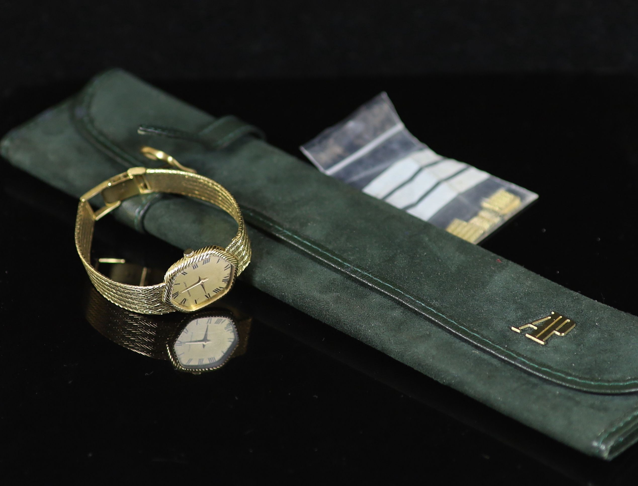 A lady's 18ct gold Audemars Piguet manual wind wrist watch